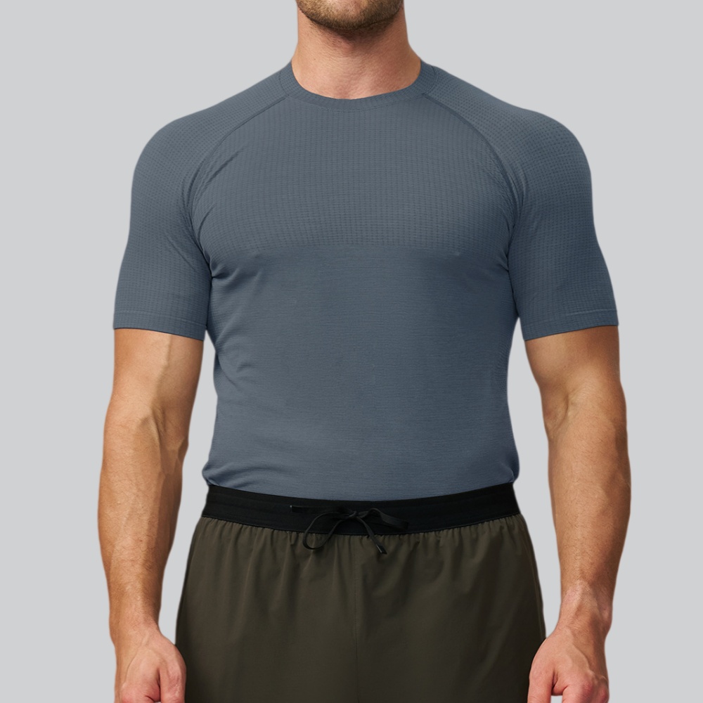 Sports Equipment Gym - Herren Einfarbiges Sport-T-Shirt Fitness-Workout Schnelltrocknend Kurzarm-Shirt