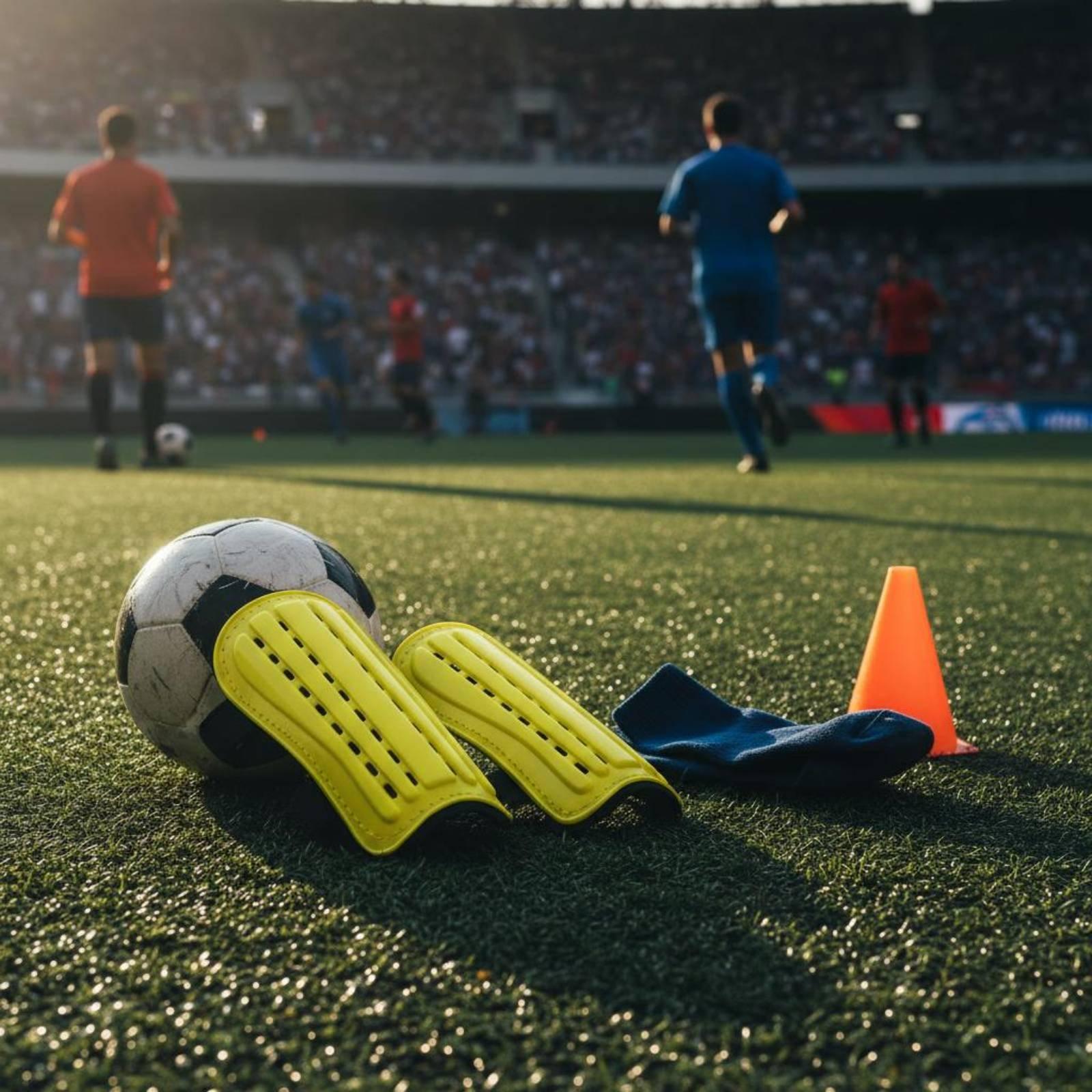 Sports Equipment Football - Fußball-Schienbeinschoner mit Befestigungsriemen Erwachsenen-Fußballschienbeinschoner Schützende Sportausrüstung
