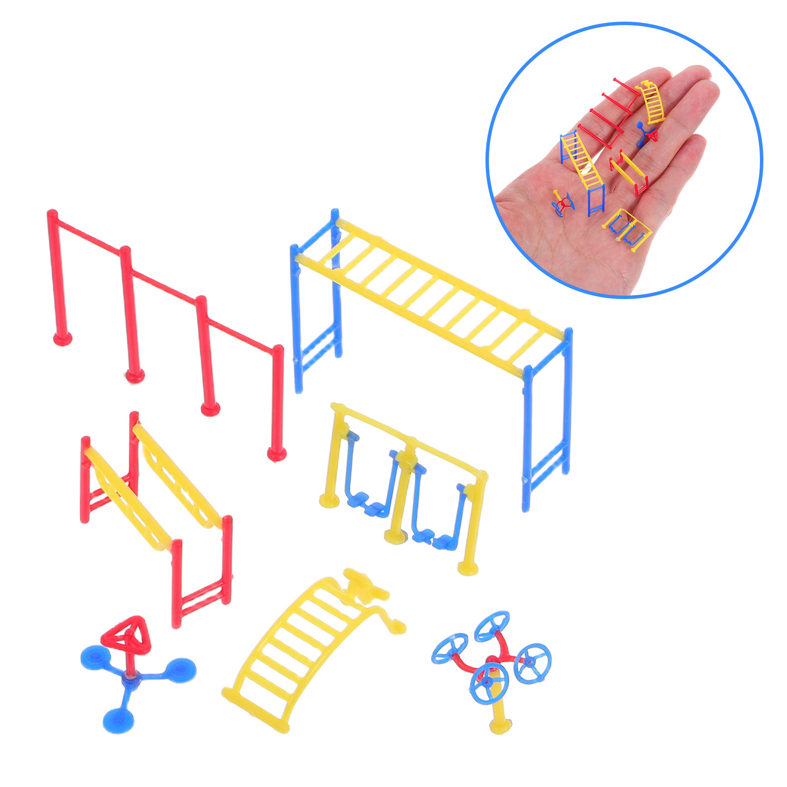 Sports Equipment Gym - 1 Set Miniatur-Plastik-Outdoor-Sportausrüstung, realistische Mini-Fitnesszubehörteile für