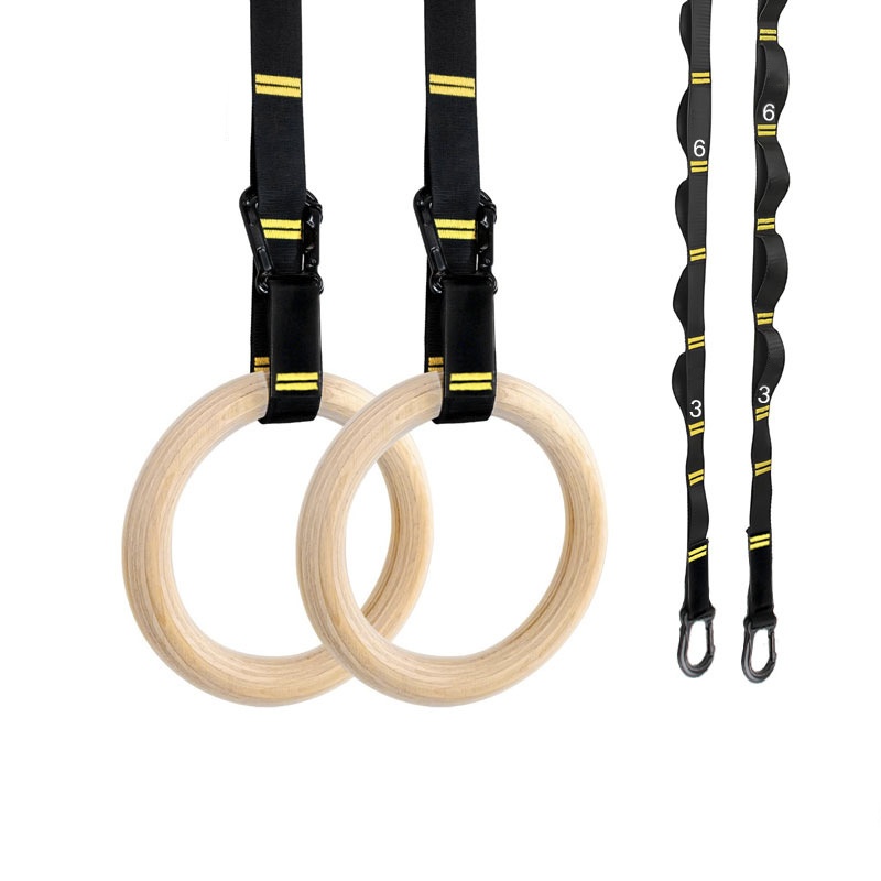 Sports Equipment Names - 28mm 32mm Klimmzugringe, rutschfeste Holzringe mit
